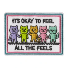 IT'S OKEY TO FEEL ALL THE FEELS Hippie Punk Rock Anime Cartoon Outdoor Adventure Sticker Sewing Embroidered Patch DIY Clothing Accessory Embroidery Sewing Iron-On Patch Applique Badge Decor For Clothes, Shoes, Bags - Multicolor - View 7