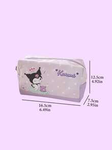 Sanrio Kuromi Polka Dot Cosmetic Bag - Trendy Travel Accessory with Purple and White Design.Practical for Make-Up and Toiletries.Suitable for All Ages, Must-Have for Organizing Beauty Products.Durable and Easy to Clean Materia - 庫洛米 - 查看 10