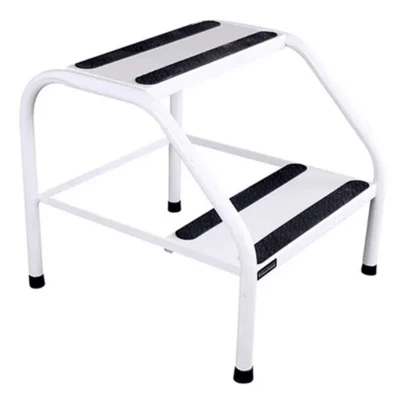 Escadinha Multiuso Maca Estética 2 Degraus Escada Prática Compacta Metálica Branca
