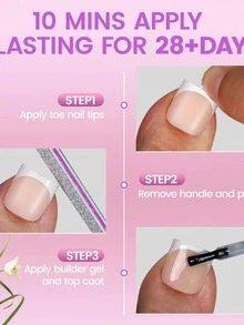 150片/盒 女士白色假脚趾甲，15种尺寸，软凝胶假脚趾甲延长片，全覆盖凝胶亚克力美甲沙龙用品 - 白色 - 查看 5