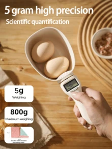 1pc Electronic Measuring Spoon, Gram Scale, Kitchen Electronic Spoon Scale, Flour Scoop, Food Portion Scoop, Coffee Scale, Milk Scale, Coffee Bean Weighing Spoon, Essential Assistant For Baking And Cake Making, Can Measure Solids, Liquids And Powders