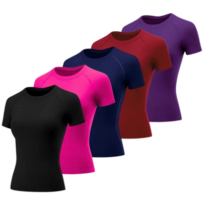 Kit 5 Camisetas Dry Fit Femininas Academia Treino Fitness