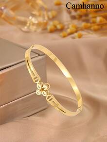 Camhanno 5pcs/Set Personalized Multi-Color Stainless Steel Bracelet Set, Unique Design, Fashion Versatile, Exquisite And Beautiful, Ideal Gift Choice, Non-Fading,