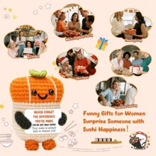 1pc Handmade Crocheted Desktop Decor Ornament, Cute Sushi Design, Great Birthday Gift For Best Friends, Sisters, Moms, Grandmas, Unisex, Keychain, Plush Doll, Positive Emotion, Creative Party Favor For Halloween, Christmas