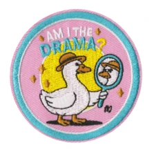 AM I THE DRAMA Hippie Punk Rock Anime Cartoon Outdoor Adventure Sticker Sewn Badge DIY Clothing Accessory Embroidery Sewing Iron-On Patch Apparel Decoration Sticker Badge Emblem Clothes Shoes Bags Accessories Hole Fixer Embroidered Patch - Multicolor - View 7