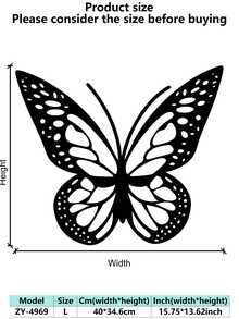 1 Set Metal Butterfly Sculpture, Classic Style Metal Butterfly Wall Decor, Indoor/Outdoor Hanging Decoration, Suitable For Living Room, Bedroom, Garden