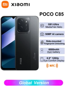 Xiaomi POCO C85 6+128G 8+256G NFC 智能手机全球版 沉浸式 6.9 英寸显示屏 6000mAh 大容量电池 Helio G81-Ultra 处理器 清晰的 50MP Al 双摄像头 33W 快速充电 - 黑色 - 查看 1