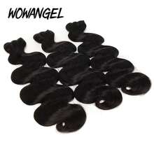 WOWANGEL 100% Unprocessed Human Hair, Natural Wavy Curly Hair Bundles, Thick Remy Virgin Hair, Natural Color, 30 Inch Hair Bundles, Grade 10A Brazilian Remy Human Hair Extensions - Natural & Black - View 3
