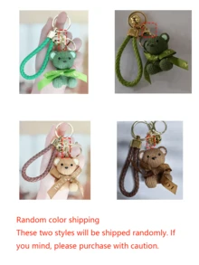 1pc Bow Tie Teddy Bear Keychain Pendant, Delicate & Cute Cartoon Car Key Chain, Suitable As Gift, Wallet, Backpack, Keyring And Bag Charm, Daily Use, Holiday & Birthday Gift - Multicolor - View 10