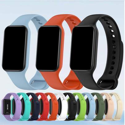 1 pieza Correa de silicona suave con estuche, compatible con Xiaomi Mi Band 8 Active, brazalete deportivo de repuesto unisex, se ajusta a los accesorios de la banda inteligente 8 Active
