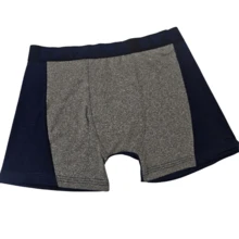 Kit 3 Cueca Box Recorte Mescla Poliéster Confortável  Box Masculina Não Enrola Lisa - azul escuro - Visão 2