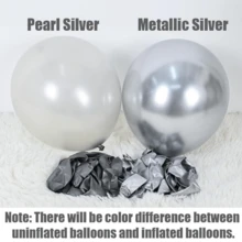 50 个黑色、白色和银色气球，镀铬金属银色气球和彩色五彩纸屑气球，黑白银色气球适用于婚礼、订婚、生日、新年装饰、情人节装饰、迎婴派对、男孩 1-10 岁生日、绅士、父亲 - 彩色 - 查看 6
