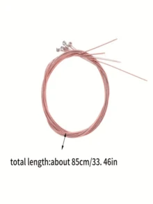 6pcs/Set High Quality Acoustic Guitar Strings (1/2set) - 6pcs Replacement Steel Guitar Strings | Premium Accessories - Fit For Acoustic Guitar, Red Copper, Brass And Colorful Strings, Faux Pearl Head, Individually Packed, Folk Guitar Accessory Set, Enhance Tone, Complete Folk Guitar Accessory Set, Bright & Vibrant Tone, Improve Playing Performance, Suitable For Beginners And Advanced Users, Great Birthday, Valentine's Day, New Year Gift For Music Lovers - Multicolor - View 3