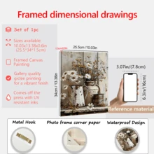 1pc Rustic Farmhouse Floral Oil Painting On Canvas Ideal For Room Decor, Bedroom Decor, Living Room Decor, Wall Art, Posters Retro-Style Summer/Fall Seasonal Theme Artwork Canvas (Optional Frame)