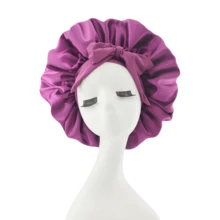 1pc Satin Bonnet Silk Bonnet Adjustable Bonnet For Sleeping Hair Bonnet With Tie Band Bonnets For Women Men Silk Bonnet Satin Bonnet Bow Home Bathroom Decor Fall Decor Back To School