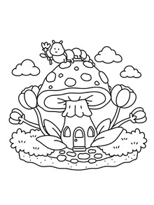 1pc Mini Garden Adult Coloring Book - Adorable & Cozy Designs, Whimsical Cottages, Flowers, Animals, Relaxation, Holiday Gift, Back To School Gift