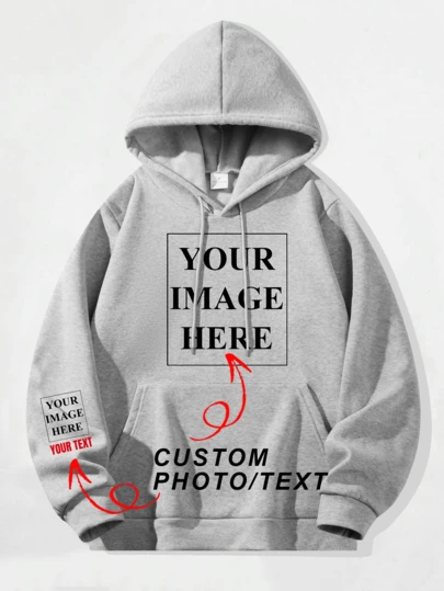 Customized Men's Hoodies, With Customizable Cuff Designs And Text. Personalize With Your Photos/Group Photos/Couple Photos/Family Photos/Friends Photos/Pet Photos/Landscape Photos, And Enter Your Desired Text. Warm Hooded Sweatshirts With Inner Lining, Perfect For Autumn, A Gift For A Close Friend, Valentine's Day/Father's Day/Anniversary/Birthday Gifts, Halloween Hoodies, And Christmas Hoodies.