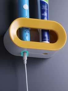 1pc Electric Toothbrush Holder, Wall Mounted Toothbrush Storage Rack, Punch-Free Toothbrush Storage Organizer, Bathroom Plastic Toothbrush Shelf, Bathroom Accessories, Home Decor, Furniture For Home - Multicolor - View 11