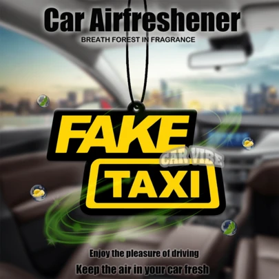 Funny Meme Style Design,"FAKE TAXI"'GOOD BOY' Wtih Car Design, Car Air Fresheners - Hanging Rearview Mirror Scented Tablets, Cool Automotive Decor, Paper-Based Vehicle Air Freshener Combo Set With Assorted Designs, Gift For Friends