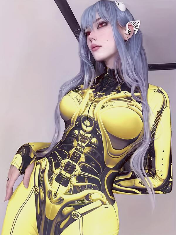 Combinaison sexy pour femme, imprimé tête de mort rose, moulante, performance, vacances, manches longues, fermeture éclair devant, costume d'Halloween