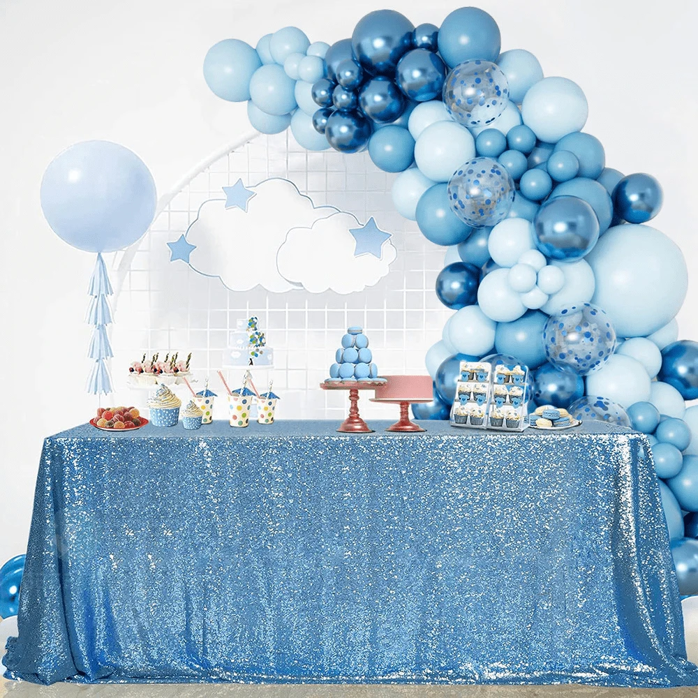 145 Piece Metallic Blue Confetti Balloon Arch Set For Party Decoration - 藍色 - 查看 1