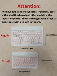 [Wireless Keyboard Case] Wireless BT Keyboard Case Compatible With Ipad Air 1/Air 2/Air 3/Air 4/Air 5/6, IPad 5th/6th/7th/8th/9th/10th/11th Generation, IPad Pro 11 Inch 2018/2020/2021/2022 ,Compatible With Samsung Galaxy Tab And Redmi Pad Se - Soft TPU Back Cover With Magnetically Detachable And Pen Holder(Pink)