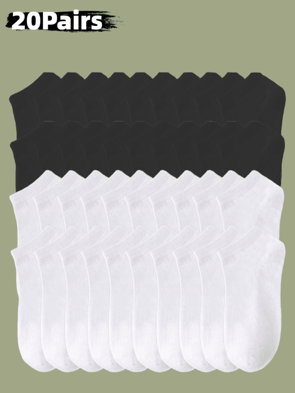 1/20 Paia di calzini corti da donna e uomo, stile coreano, colore unito, traspiranti, calzini invisibili alla caviglia, sottili per primavera/estate