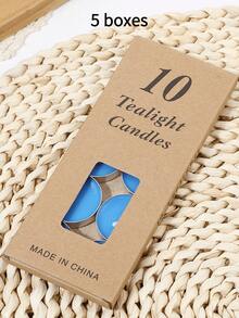 50pcs/10pcs Round Mini Aluminum Shell Butter Tea Wax Theme Holiday Decoration Proposal Candle Decoration, Hotel Tea Brewing Insulation Small Candle Multi-Color Round Tea Candle, Romantic Handmade Candle, Wedding Party Home Decoration Gift