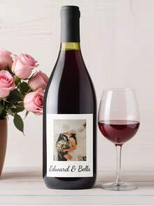 1-60pcs Personalized Bottle Labels, Custom Newspaper Photo Stickers, Bottle Labels With Photos, Champagne Labels, Whiskey Labels, Tequila Labels - Suitable For Engagement, Anniversary - Multicolor - View 3