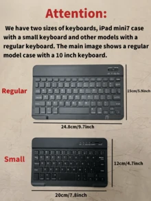 【无线键盘保护套】无线蓝牙键盘保护套，兼容 iPad Air 1/Air 2/Air 3/Air 4/Air 5/6、iPad 5/6/7/8/9/10/11 代、iPad Pro 11 英寸（2018/2020/2021/2022）、Galaxy Tab 和 Redmi Pad SE - 柔软 TPU 后盖，磁吸式可拆卸，带笔槽（黑色）