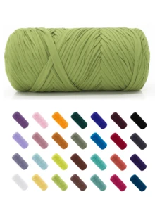 Hilo de camiseta premium - 200g/Pc Hilo elástico de alta calidad, hilo de poliéster suave y elástico para proyectos de ganchillo vibrantes, ideal para decoración del hogar, manualidades DIY como tejido DIY, proyectos de ganchillo, bolsos tejidos a mano, cestas, mantas, alfombras, zapatos, pantuflas, cojines y muñecas, hilo multicolor | Hilo de poliéster | Hilo acrílico | Accesorios de punto
