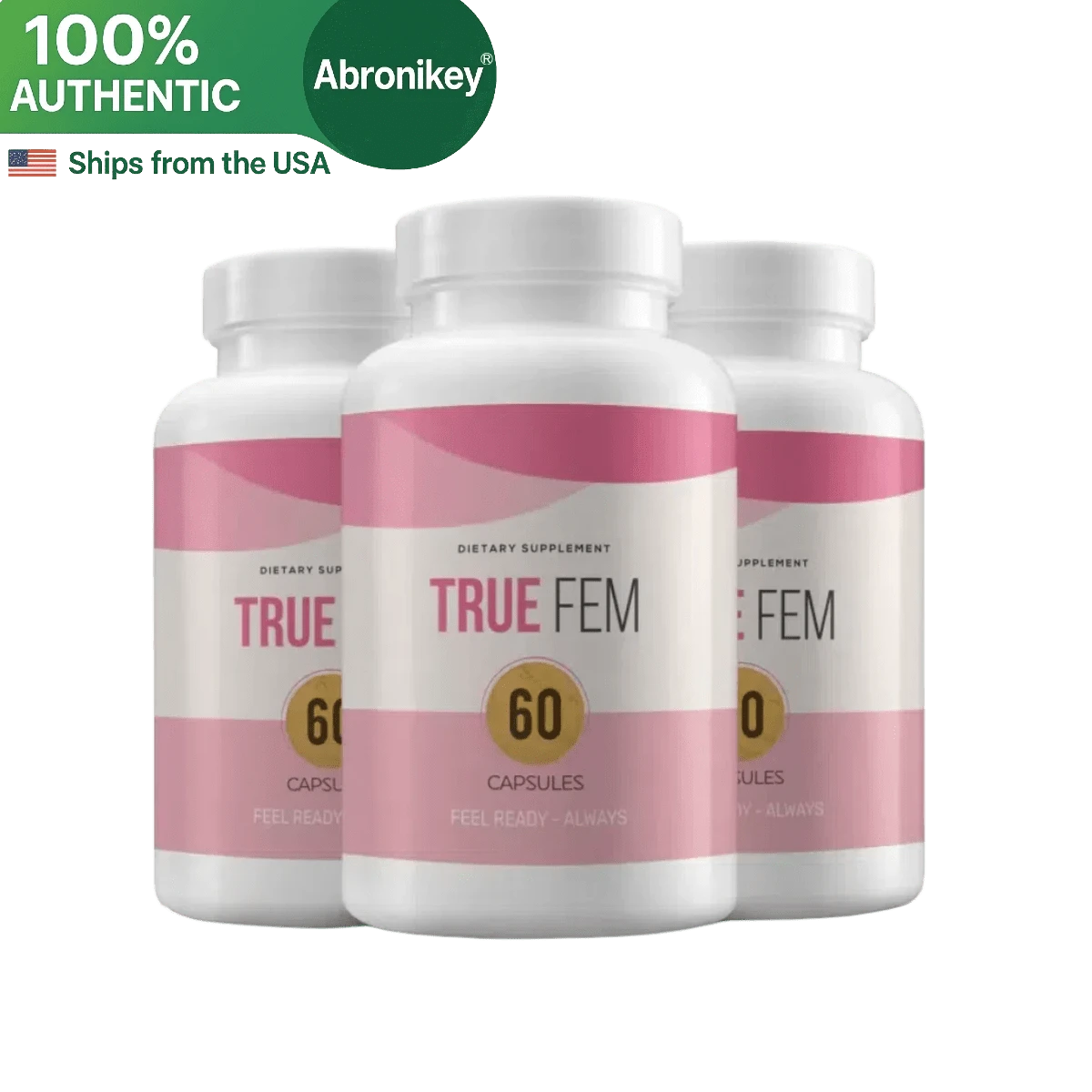 Abronikey True Fem Women's Hormonal Balance Supplement – 13-In-1 Herbal Blend With Saw Palmetto, Fenugreek, Maca & Vitex – Daily Support For Mood, Energy, Menstrual & Menopausal Health – Vegan, Non-GMO – 100% Natural (Pack Of 3) - 3 Bottles - 查看 1