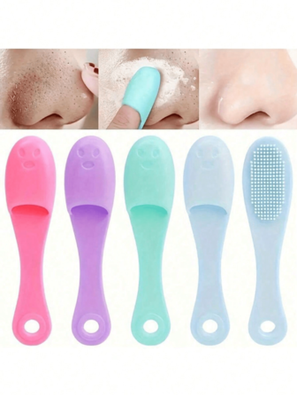 1pc Silicone Manual Facial Cleansing Brush, CYHYII Soft Face Cleansing Brush, Suitable For Sensitive Skin, Used For Blackhead Removal, Exfoliation, Massage, Gentle Cleansing