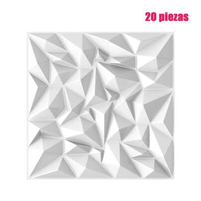 20 piezas decorativos 3D, paneles de pared de PVC impermeables de alta calidad, en blanco y negro, de 30 x 30 cm, ideales para dormitorios, salones, hoteles y oficinas.