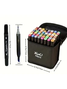 168-Color Alcohol Marking Pen Artist Painting Artistic Marker Double Tip Marker Suitable For Adult Coloring And Painting Supplies Perfect Gift Dual-Tip Brush Marker, Brush And Fine Pen Coloring Brush Set