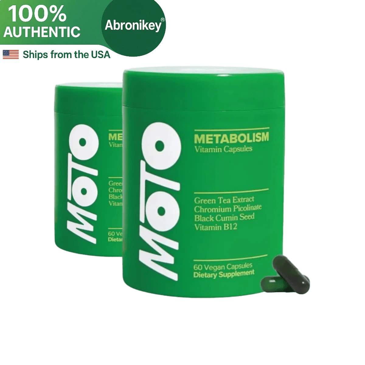 Abronikey 2 Bottles | Moto Women's Metabolism Support - Energy, Curb Cravings, Healthy Metabolism - Vegan Capsules, 30 Servings - 2 Bottles - 查看 1