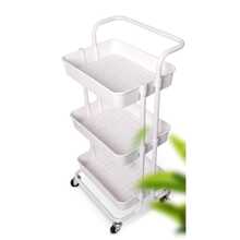 White Multipurpose Organizer Cart With Wheels For Manicure, Bathroom, Laundry, Books, Fruit Bowl - 白色 - 查看 6