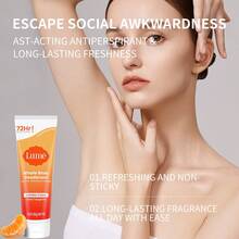 2pcs Orange Flavored Deodorant - Adds A Fresh Scent Of Tangerine, Invisible Cream Tube - 72-Hour Odor Control - Suitable For All Skin Types, Aluminum-Free, And Baking Soda-Free - trái cam - Xem 4