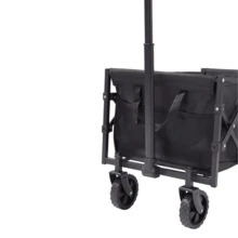Compact And Versatile Folding Camping Cart With Reinforced Wheels For Beach And Travel - 黑色 - 查看 4