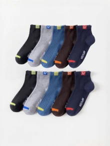 5 Pairs/10 Pairs Business Socks, Breathable Moisture-Wicking Odor-Resistant Sports Socks For Men, Mid-Calf, All Season, Spring/Summer Thin