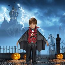 Disfraz Dracula Niño Vampiro Con Capa Para Halloween Y Día De Muertos - Negro - Ver 2