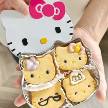 Sanrio Cartoon Hello Kitty Airtight Metal Storage Tin Box, Cookies/Gift Box Floral Bow Candy/Jewelry/Hair Accessory/Note Packaging Box Jewelry Box, Birthday/Valentine's Day Gift