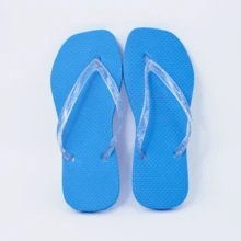 Chinelo Infantil/Adulto Menina Blogueirinha Macio Antiderrapante Transparentes Glitter Promoção Envio Imediato - Azul - Visão 3