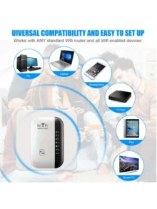 300Mbps WiFi Signal Repeater And Extender - Signal Booster Amplifier, Compatible With Major Brands, EU Plug, 110V-240V, Network Signal Enhancer | Modern Wireless Repeater | Durable Black Housing - View 8
