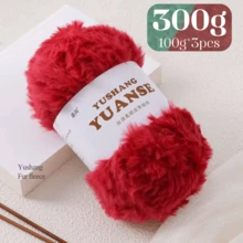 3件装300克人造毛绒纱线，柔软易织，适用于编织围巾、帽子、外套、婴儿、毛毯、各种高端家居用品、DIY手工艺品 - 彩色 - 查看 19