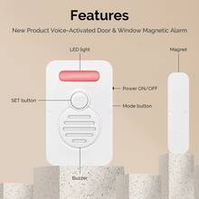 Magnetic Anti-Theft Alarm For Home Security, Wireless Door/Window Sensor Alarm, Vibration Alarm, Magnetic Door Sensor, 130dB Wireless Security Alarm, Door/Window Alarm, Door Bell Anti-Theft Alarm, Adjustable Volume, Home Safety, Suitable For Doors, Windows, Garage, Apartment, Refrigerator, Drawers, Safes