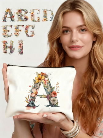 1 Pc Canvas Cosmetic Bag - Jewelry Organizer, Makeup Pouch, Stationery Bag, Summer Travel Essential, Gift & Document Bag, Soft Canvas Storage Bag, Travel Document And Makeup Pouch, Daily Makeup And Stationery Bag, Giftable Canvas Storage Bag, Makeup Pouch, Cosmetic Bag, Travel Essential, Large Capacity, Large Makeup Bag, Christmas Gifts, Pouch, Travel, Gifts For Women, Women's Travel Essential, Pouch, Clutch / Small Handbag, Makeup Organizer, Pouch, Brush Holder, Mini Pouch, Large Capacity Pouch,Gifts For Women,Christmas Gifts,Gift Ideas For Women