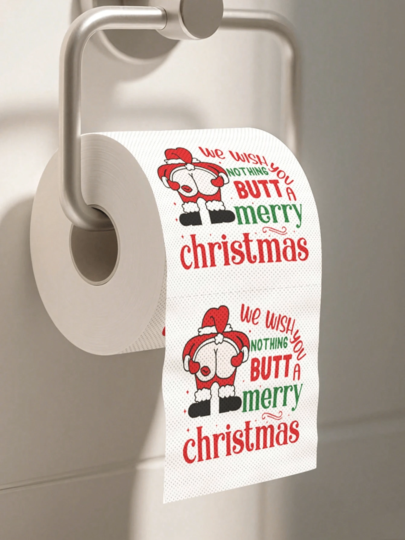 1 Roll Christmas Printed Rolling Paper, Christmas Toilet Paper, Disposable Kitchen Paper Towels, Merry Christmas Rolled Paper Napkins, Christmas Table Decor Napkins, Christmas Disposable Tableware, 2025 Christmas Home Decor, Christmas Room Decor, Christmas Kitchen Decor - Multicolor - View 1