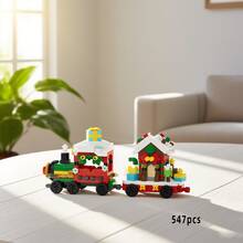 1638 件圣诞火车积木套装，圣诞节节日礼物装饰，精美设计的圣诞火车，配有礼品盒、雪人、圣诞树装饰，充满节日圣诞气氛，创意圣诞礼物，可爱的设计，节日礼物，家居装饰，客厅装饰，成人积木套装，圣诞礼物，新年礼物 - 聖誕火車套裝 - 查看 12