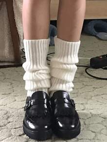 1 Stück Y2K Stil Damen Warm Beinwärmer, japanische Lolita gestrickte Beinwärmer Woll Armstulpen, Herbst/Winter, gemütlich - Verschiedenfarbig - Übersicht 4